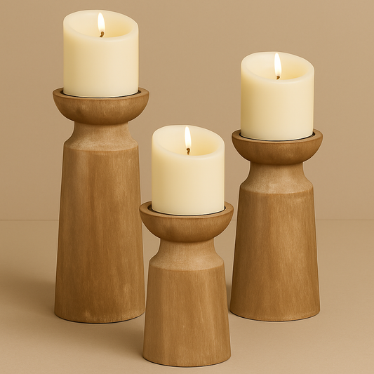 Zenji Wooden Elegance - Kaarsenhouder